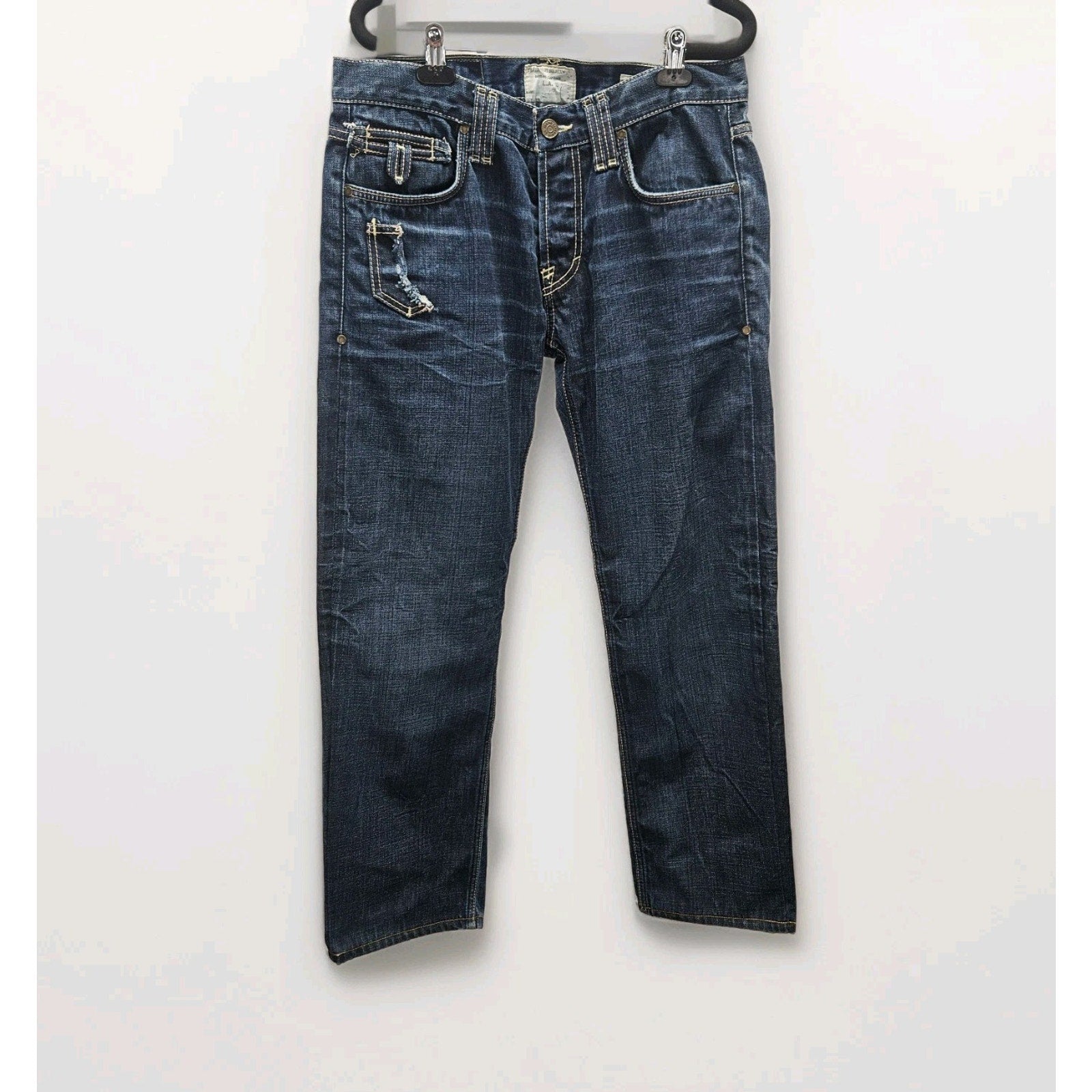 Taverniti So Jeans Men’s 34x30 Meg 17 Relaxed Denim Med Wash Baggy Distressed