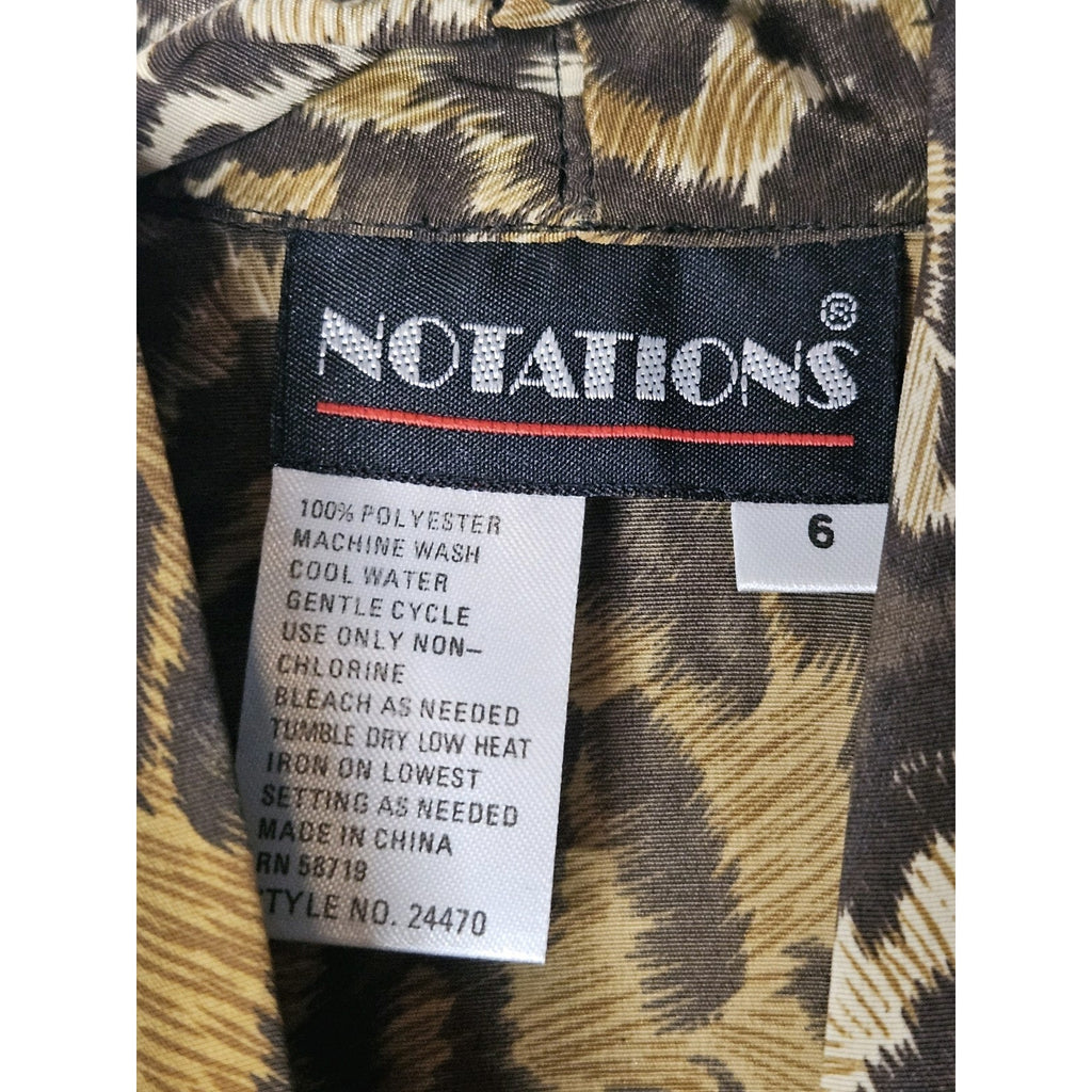 Vintage Women's Satin Long Sleeve Jacket Blouse Leopard Print Size 6 90s Glam