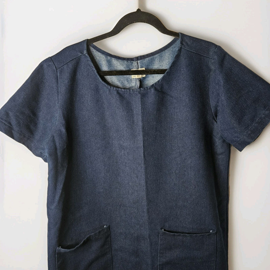 Urban Renewal Denim Mini Dress Size Small Vintage Fabrics Made is USA