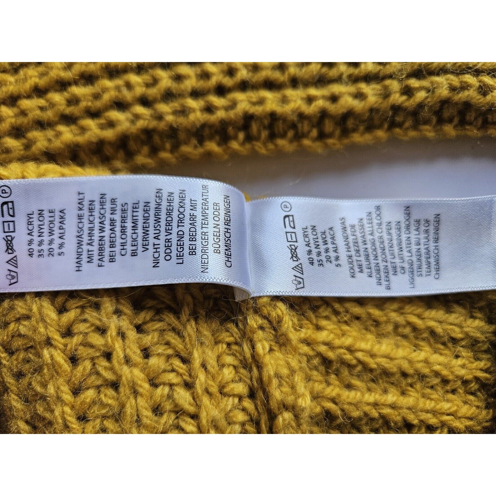 Ruby Moon Chunky Knit Open Back Wool Alpaca Sweater Sz MED Marigold/Mustard