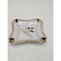 Vintage Porcelain Ashtray Japanese Leaf Design With Gold Trim 3" Mid Century