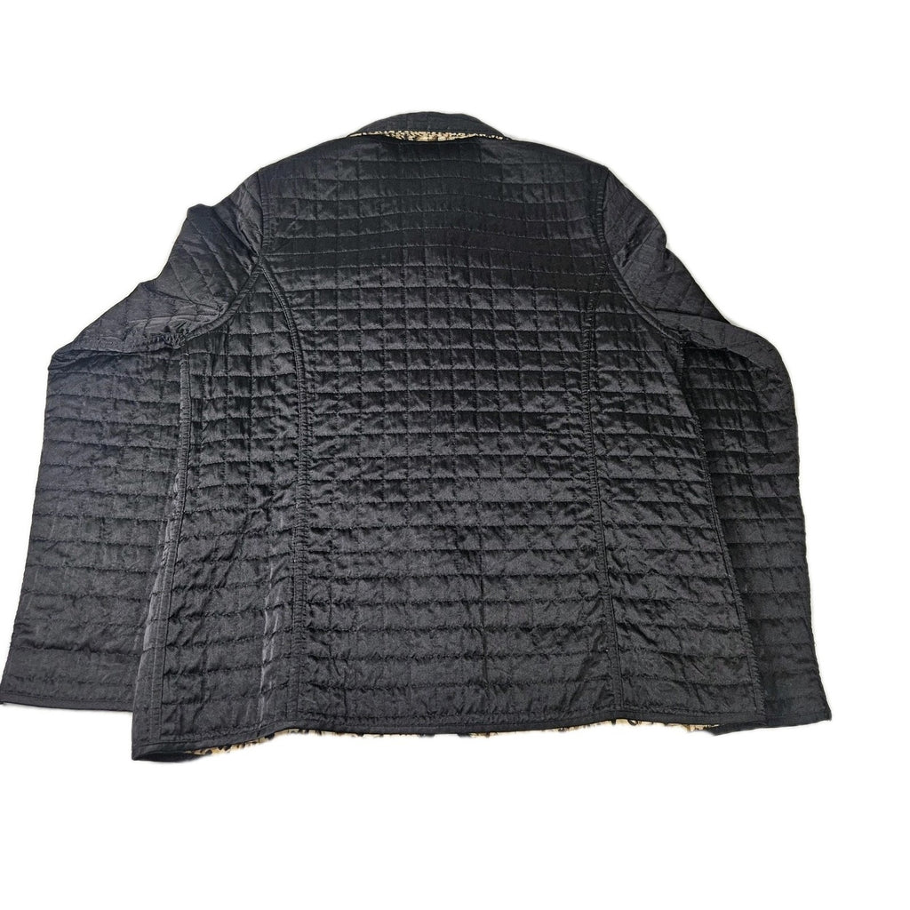 Reversible Jacket Leopard Print & Black Quilted Jacket Women’s Medium