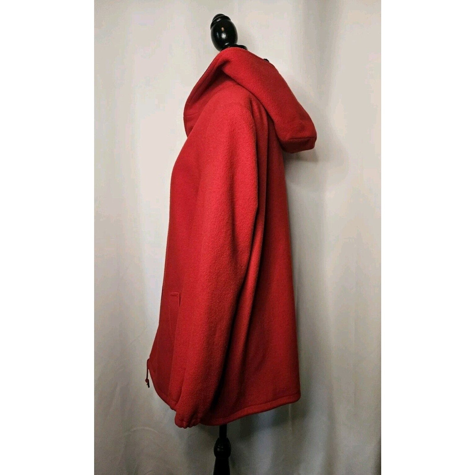 Authentic Mackintosh Vest Coat Wool Size 12 Vintage Made USA Hooded Red/Black