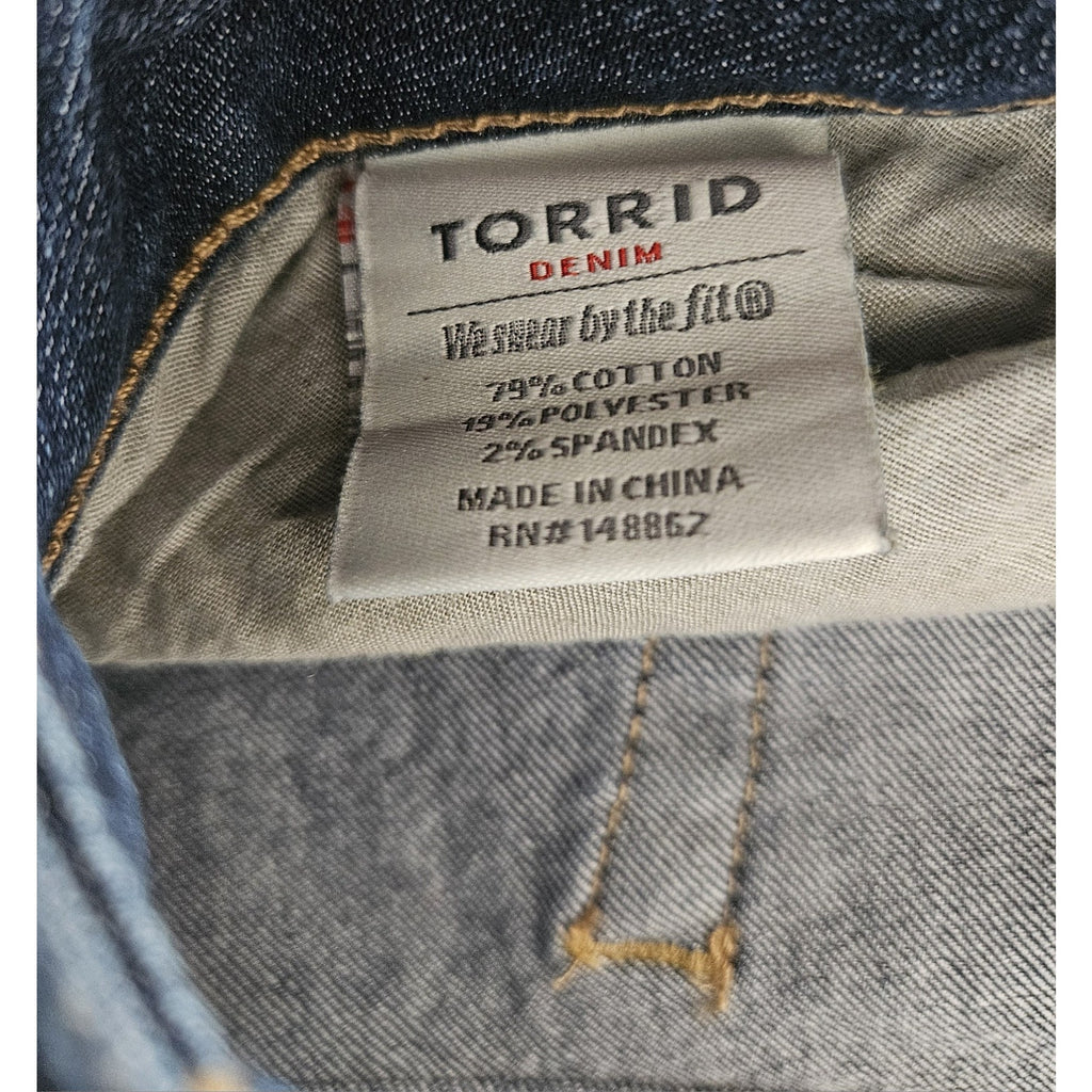 Torrid Womens Denim Jeans Skinny Mid Rise Pants Size 18R Dark Wash Stretch