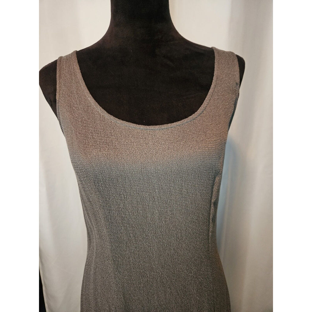 Vintage 90s Midi Dress Stone Brown Semi Sheer Slim Fit Sleeveless Dress 12