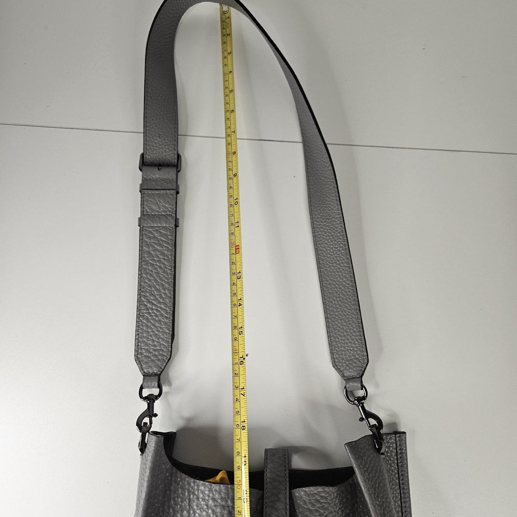 Rebecca Minkoff Unlined Feed Leather Crossbody Bag Gray Studded