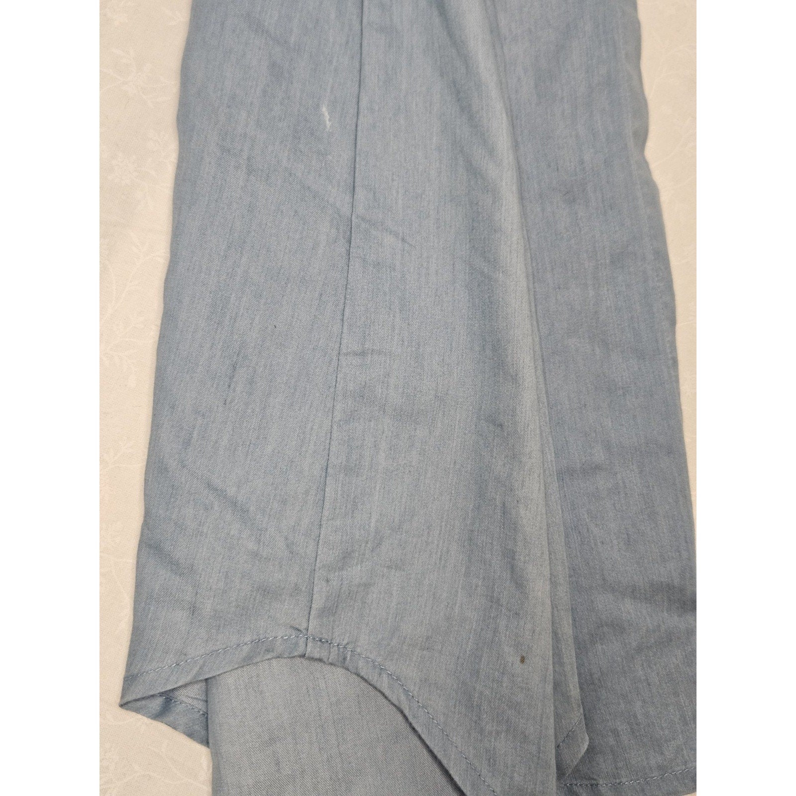 Mystree Chambray & Lace Button Up Shirt Size Small Boho Flowy Coastal NWT