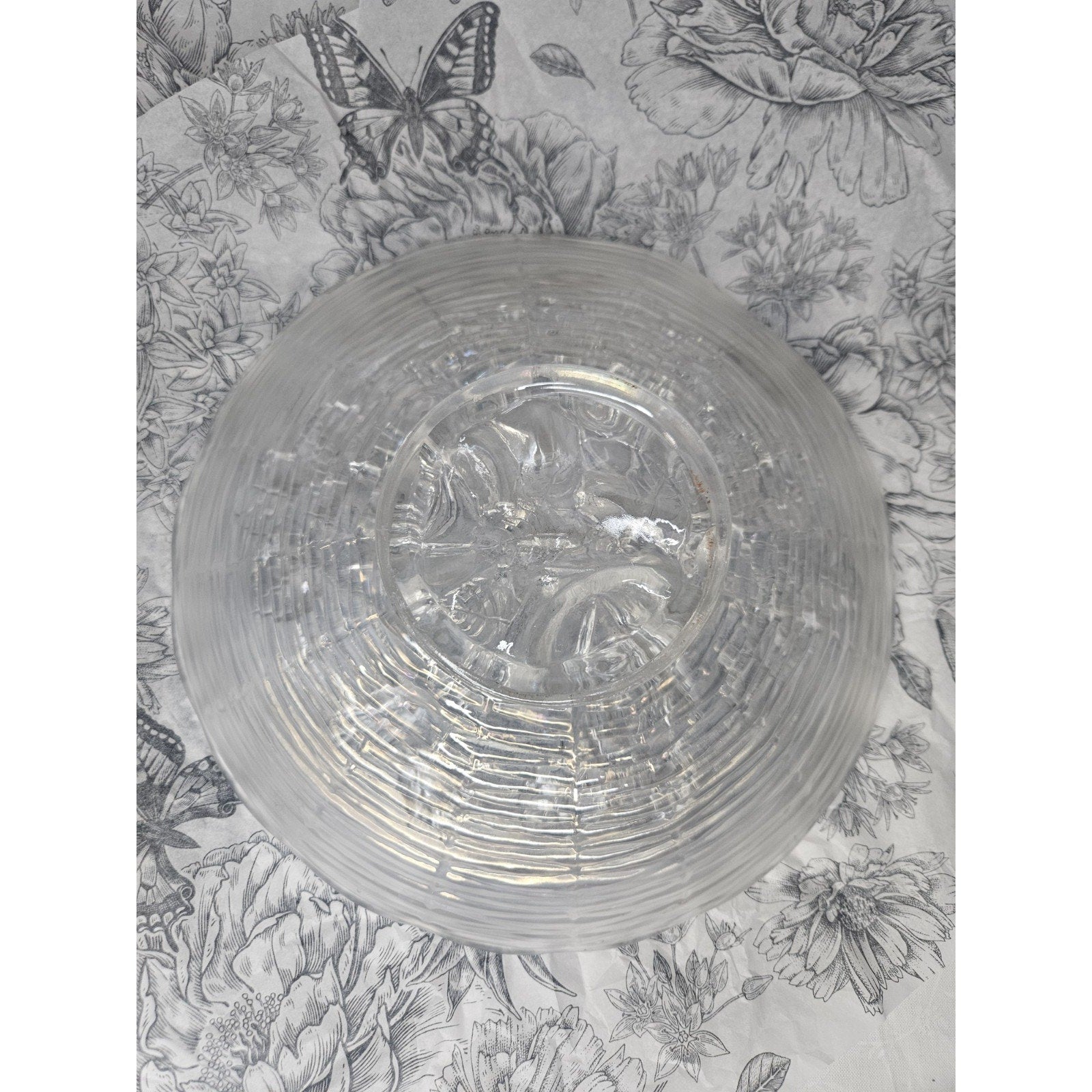 Antique Northwood White Carnival Glass Rose Show Deep Plate Iridescent Frosted