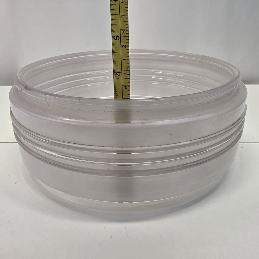 Vintage Light Fixture Cover 9-3/4" Diameter Frosted Sides Clear Stepped Bottom