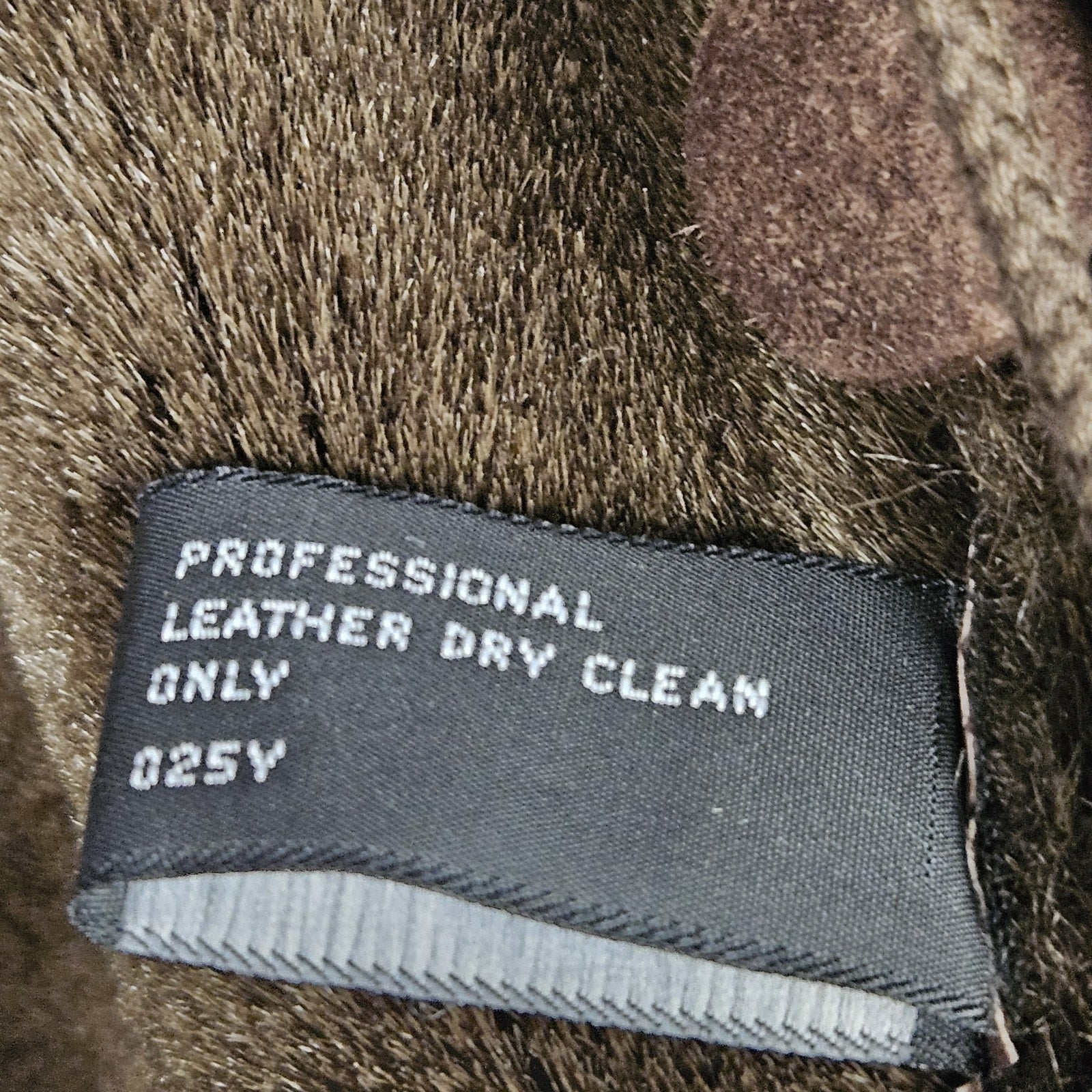 Vintage Synergy Oversized Leather Faux Shearling Coat Large Chocolate Brown