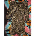 Nine West Women's Black White Fit & Flare Dress Stretch Textured 3/4 Sleeve Sz 4