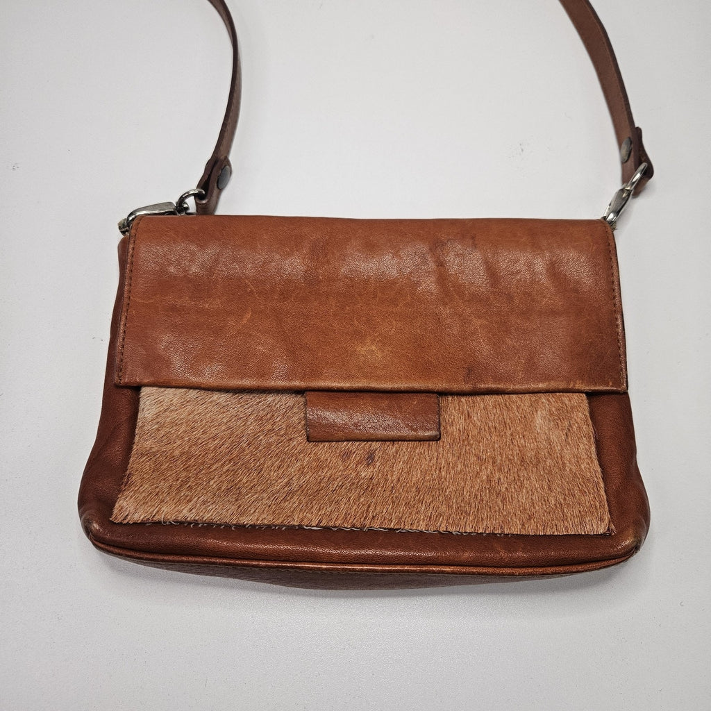 Handhand Cyan Genuine Cowhide Fur Leather Crossbody Bag Purse Western Cowgirl