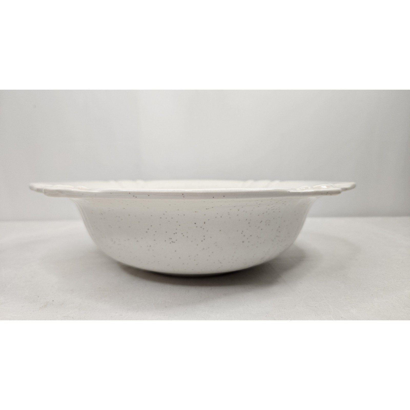 Vintage Treasure Craft Cream Pottery 11" Serving Bowl Lob Handles USA Made
