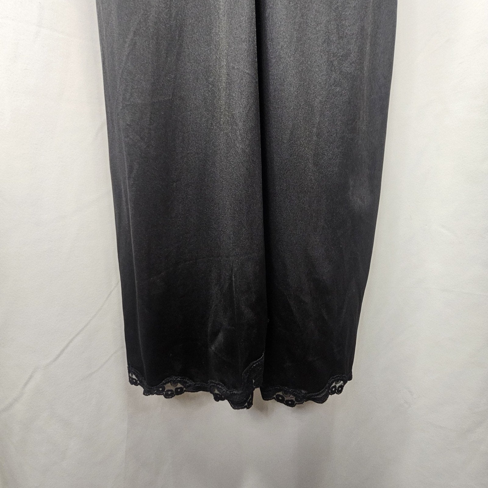 Vintage Warners Womens Small 34 Black Mini Slip Lingerie Spaghetti Strap Dress