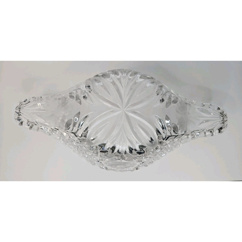 McKee Innovation EAPG Cut Crystal Fruit Bowl Floral Nearcut Pattern Antique