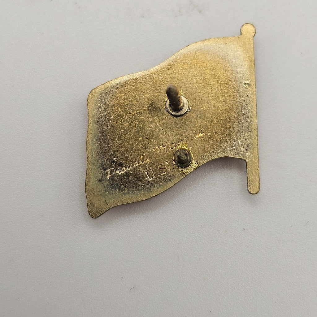 American Flag Old Glory USA Gold Tone Vintage Lapel Pin Proudly Made In USA