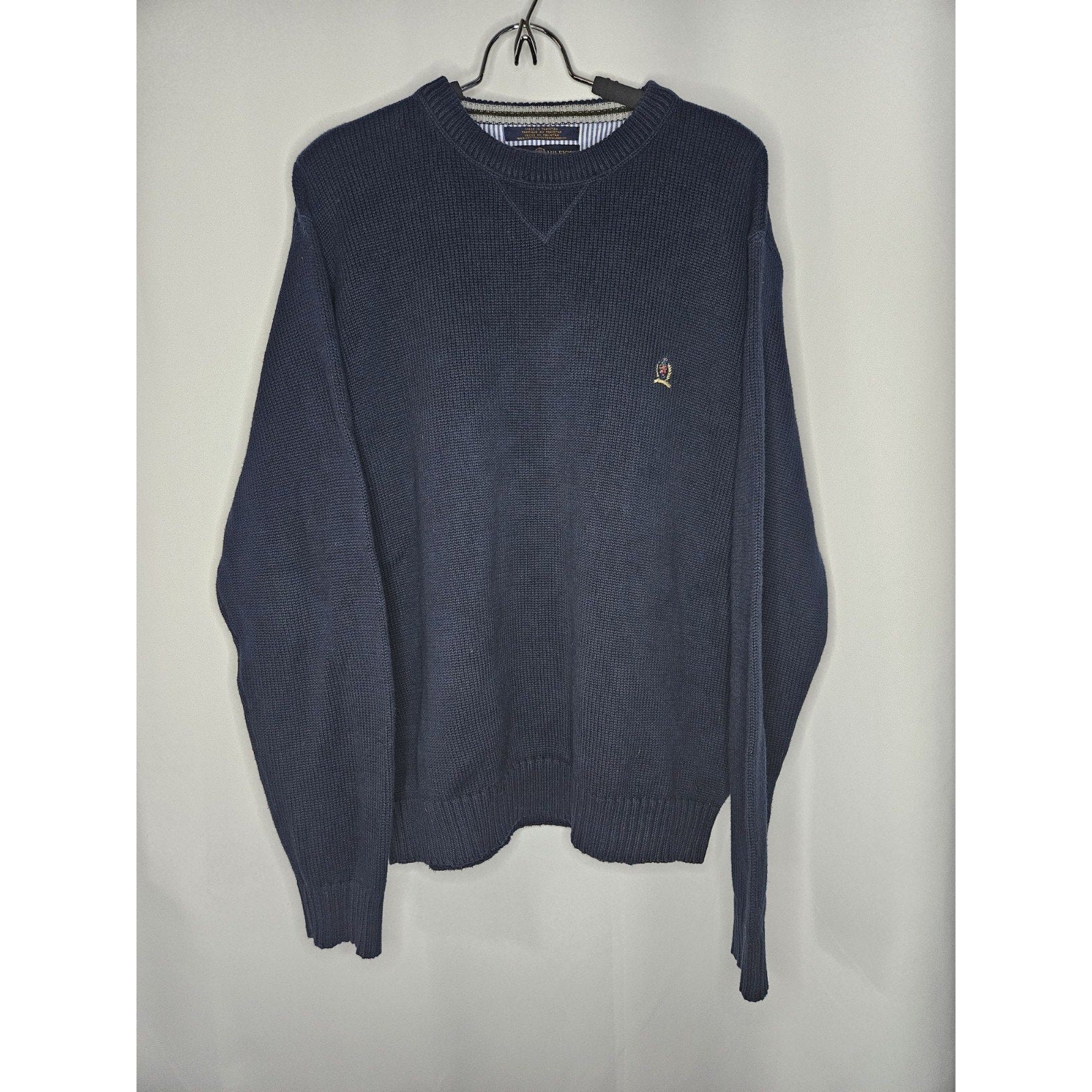 Tommy Hilfiger Mens Blue Knit Long Sleeve Sweater Size XL