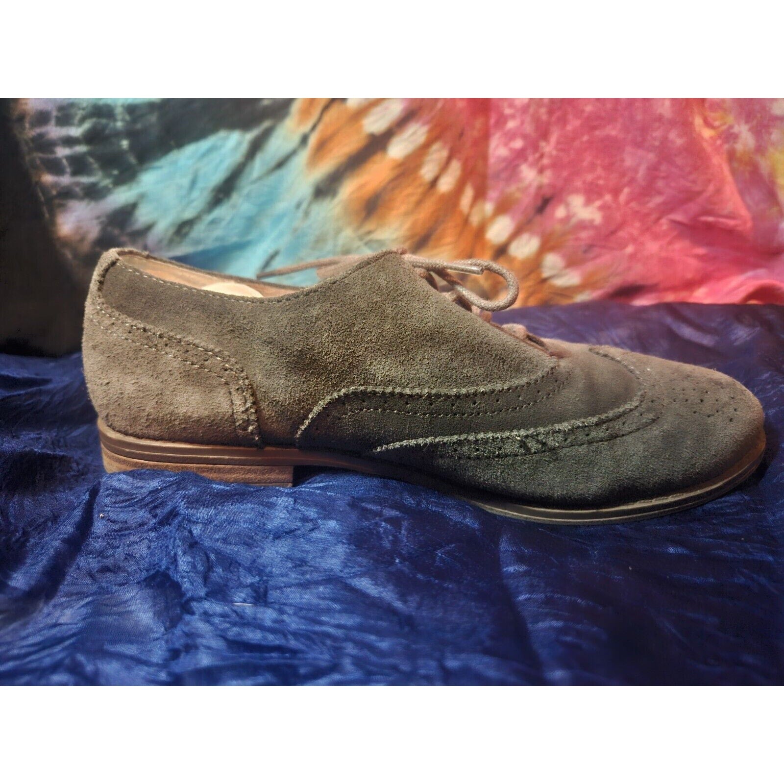 Cynthia Rowley New York Oxford Suede Dark Gray sz 8 Shoes