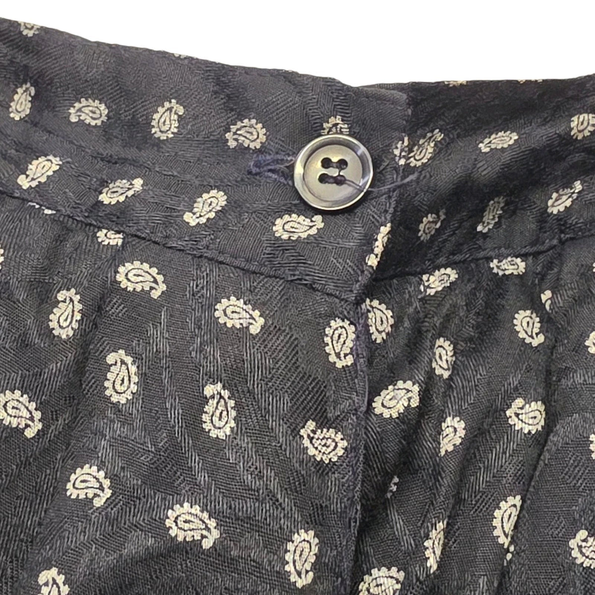VTG 1980s J.G. Hook Black Silver Floral Paisley Pleated Skirt Sz 14 Made In USA