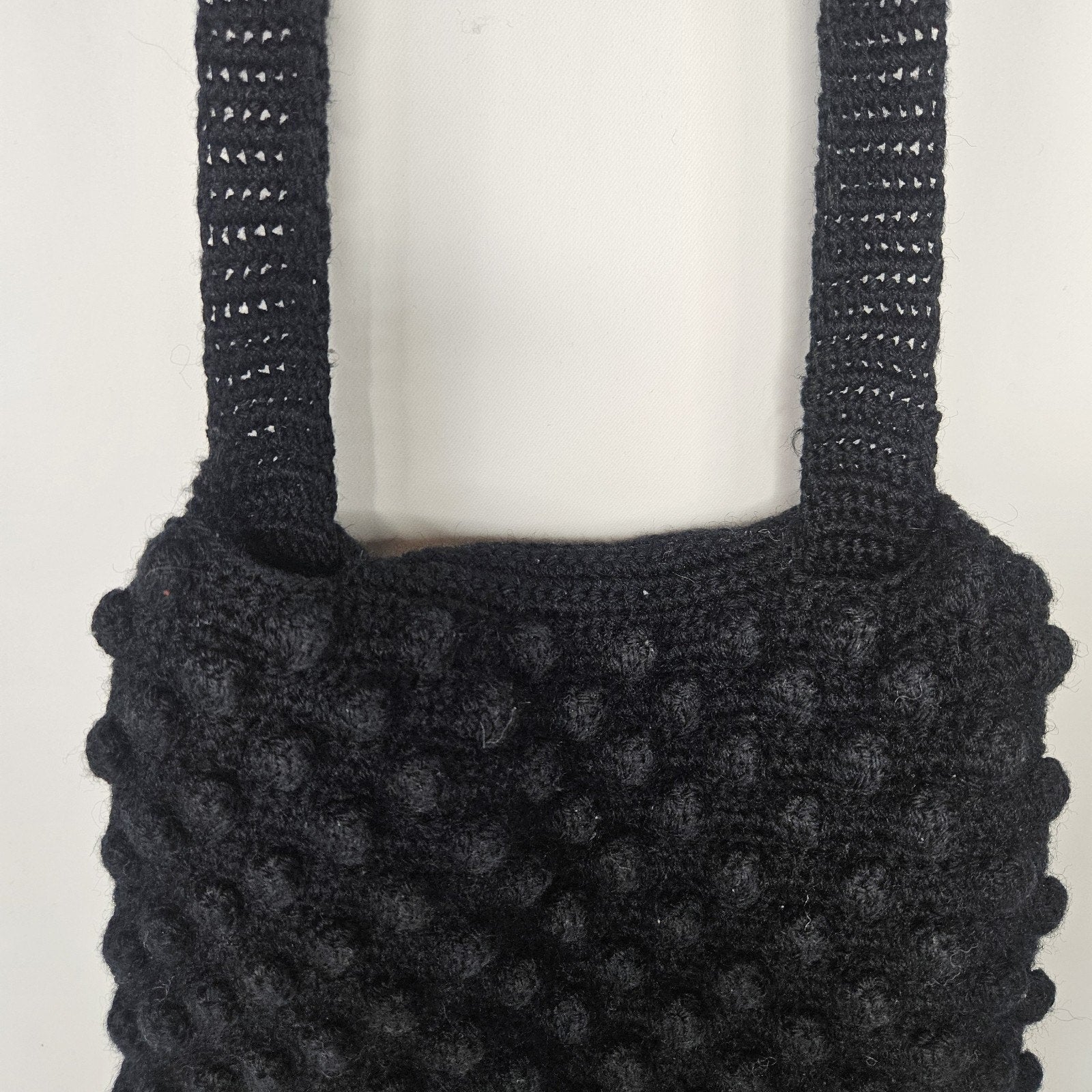 Handmade Crochet Mini Black Crossbody Shoulder Bag Coastal Y2K Whimsy Small
