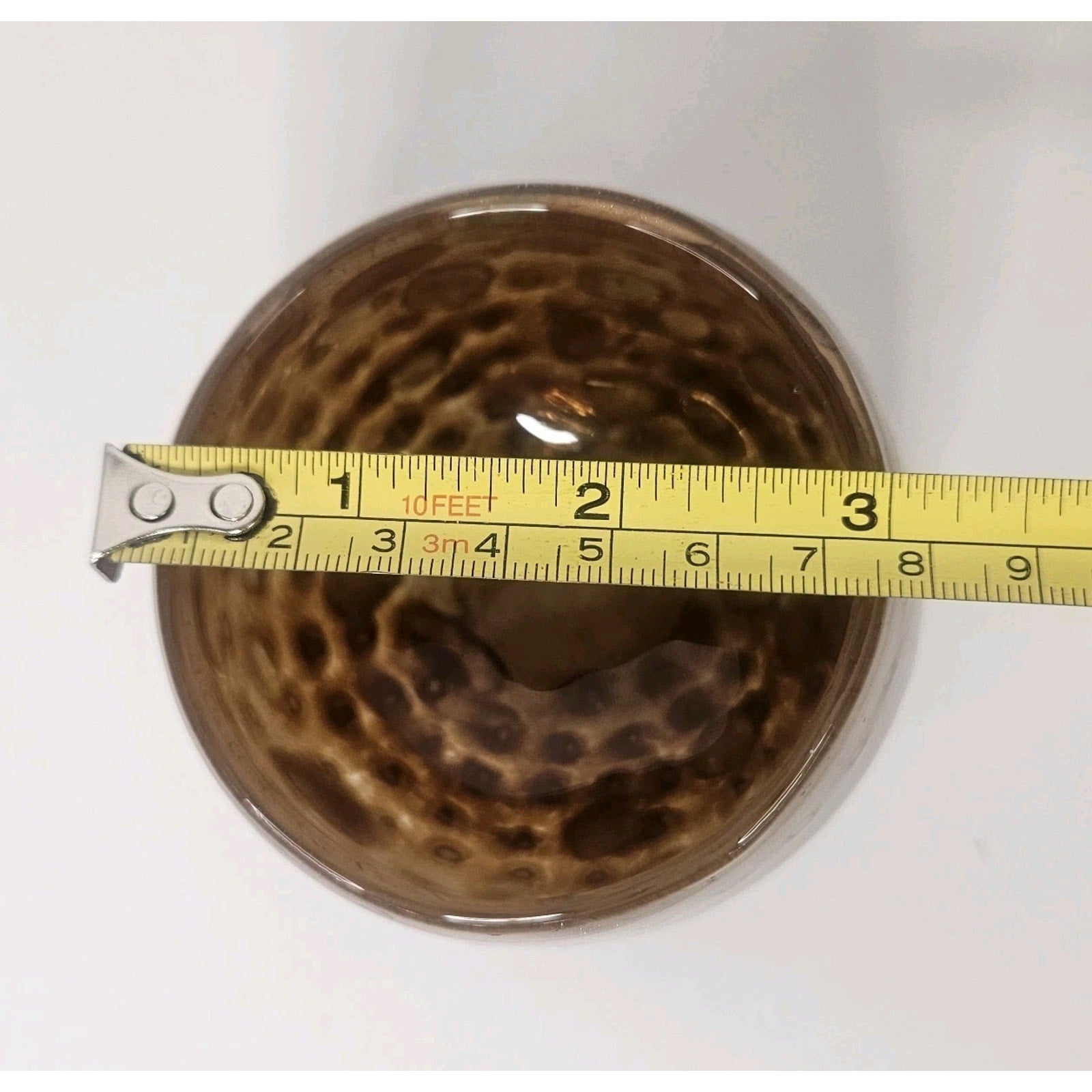 Handblown Artisanal Votive Holder Set Amber Copper Gold Shimmer 3.5x3"