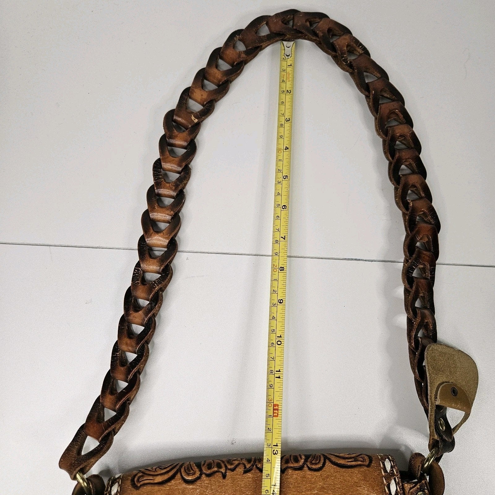 Miss Tony Lama Vintage Shoulder Bag Hand Crafted Tooled Leather Purse