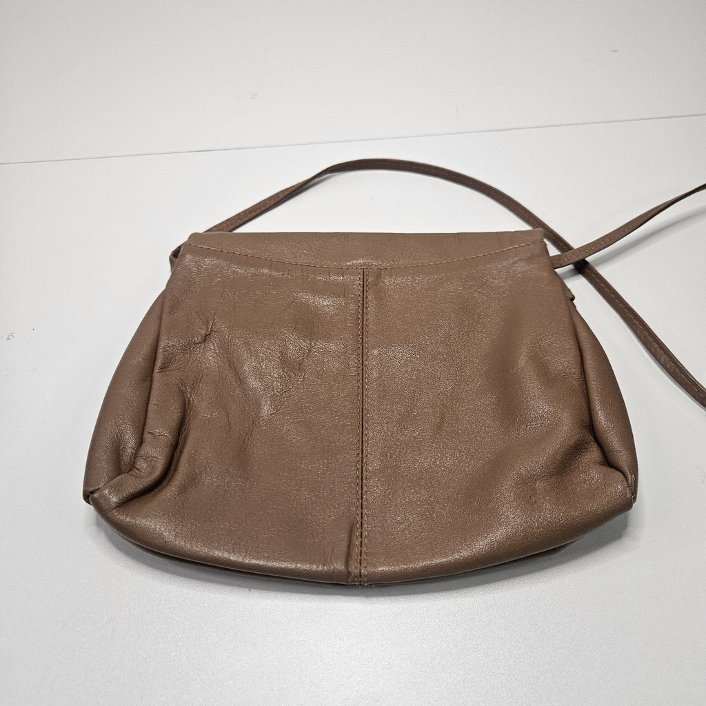 Vintage Small Leather Tan Mini Purse Flap Crossbody Strappy