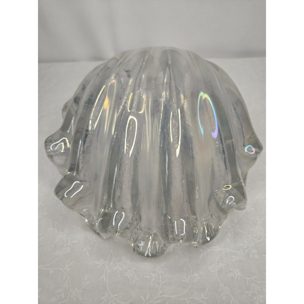Barovier Murano Iridescent Italian Art Deco Glass Conch Seashell Bowl 1940s