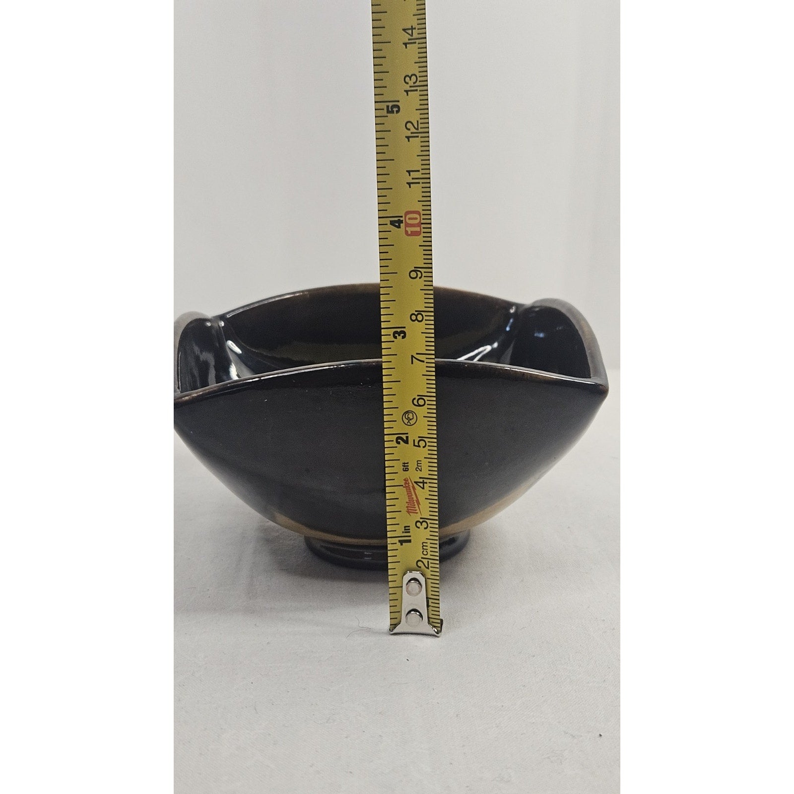 Vintage Danish Trinket Dish Bowl Signed Herman A. Kähler HAK Brown Glazed 4.5"
