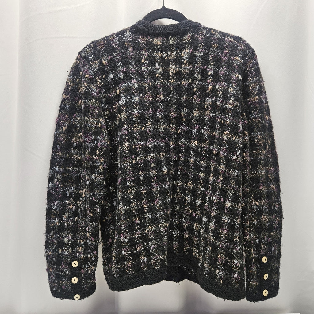 Vtg South Wool Pure Virgin Wool Handknitted Cardigan Sweater Sz M Made Uruguay