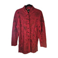 Carole Little Women’s 100% Wool Red Black Color Long Sleeve Cardigan Size Medium