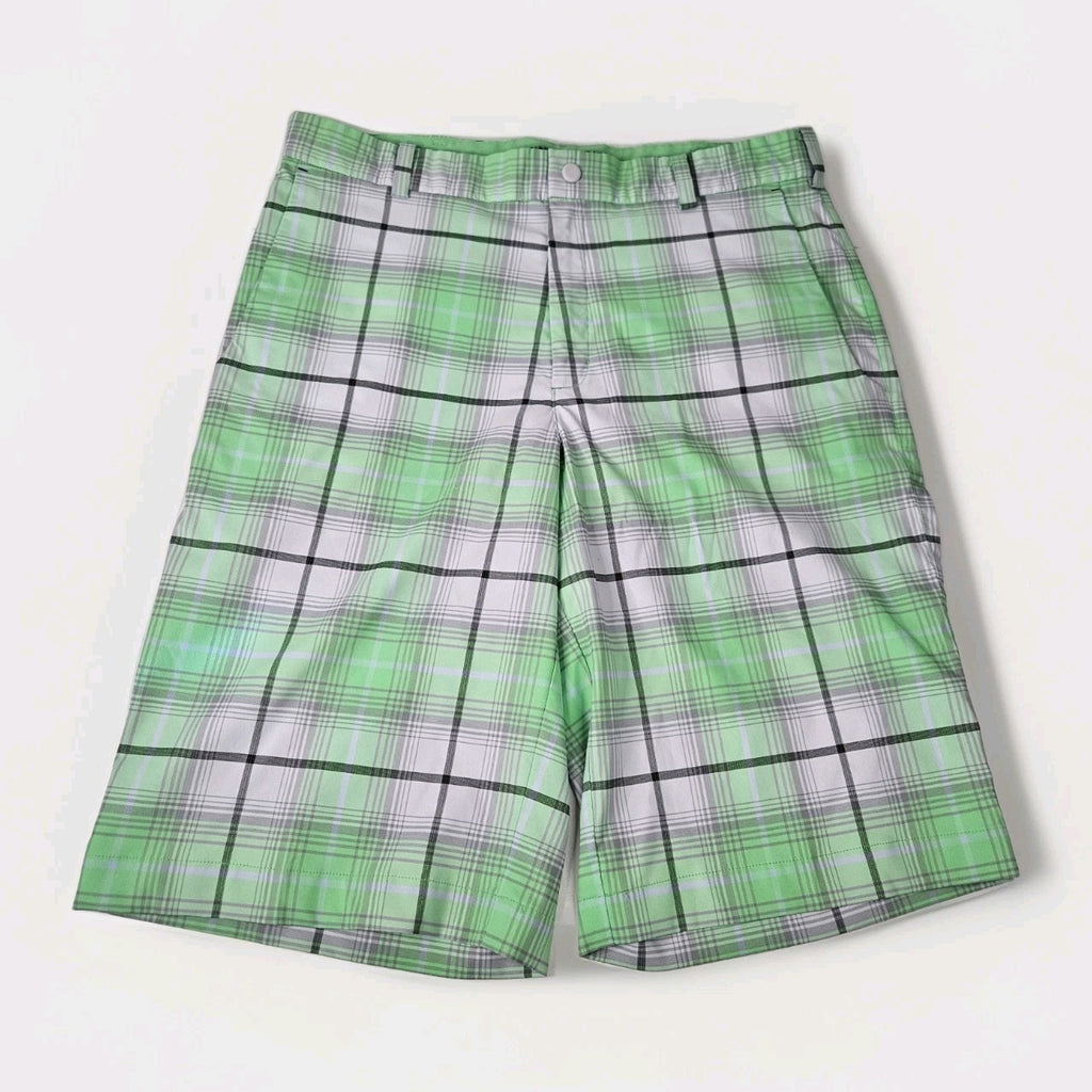 Nike Tour Performance Golf Shorts Lime Green Plaid Men’s Size 32 Nike Dry Fit