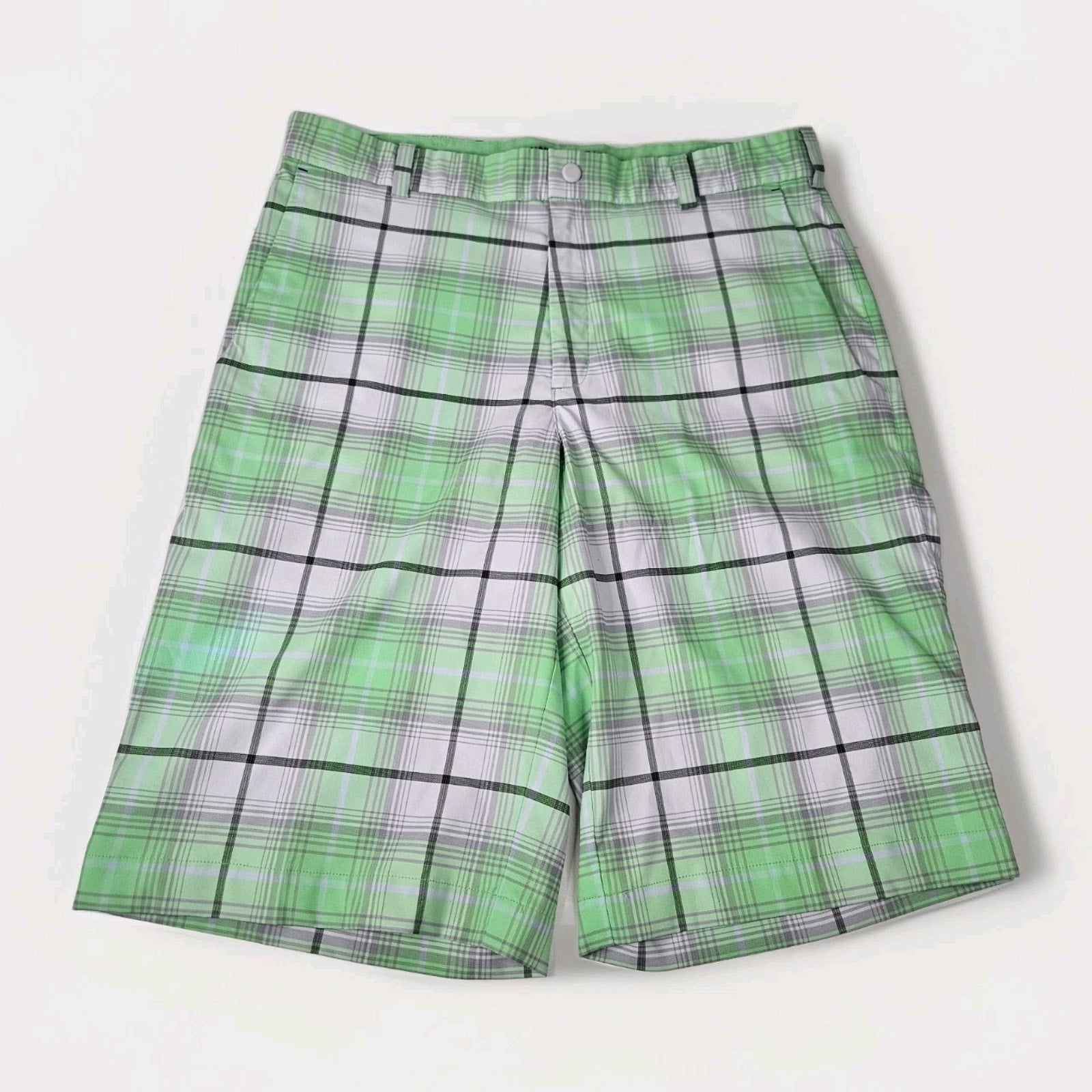 Nike Tour Performance Golf Shorts Lime Green Plaid Men’s Size 32 Nike Dry Fit