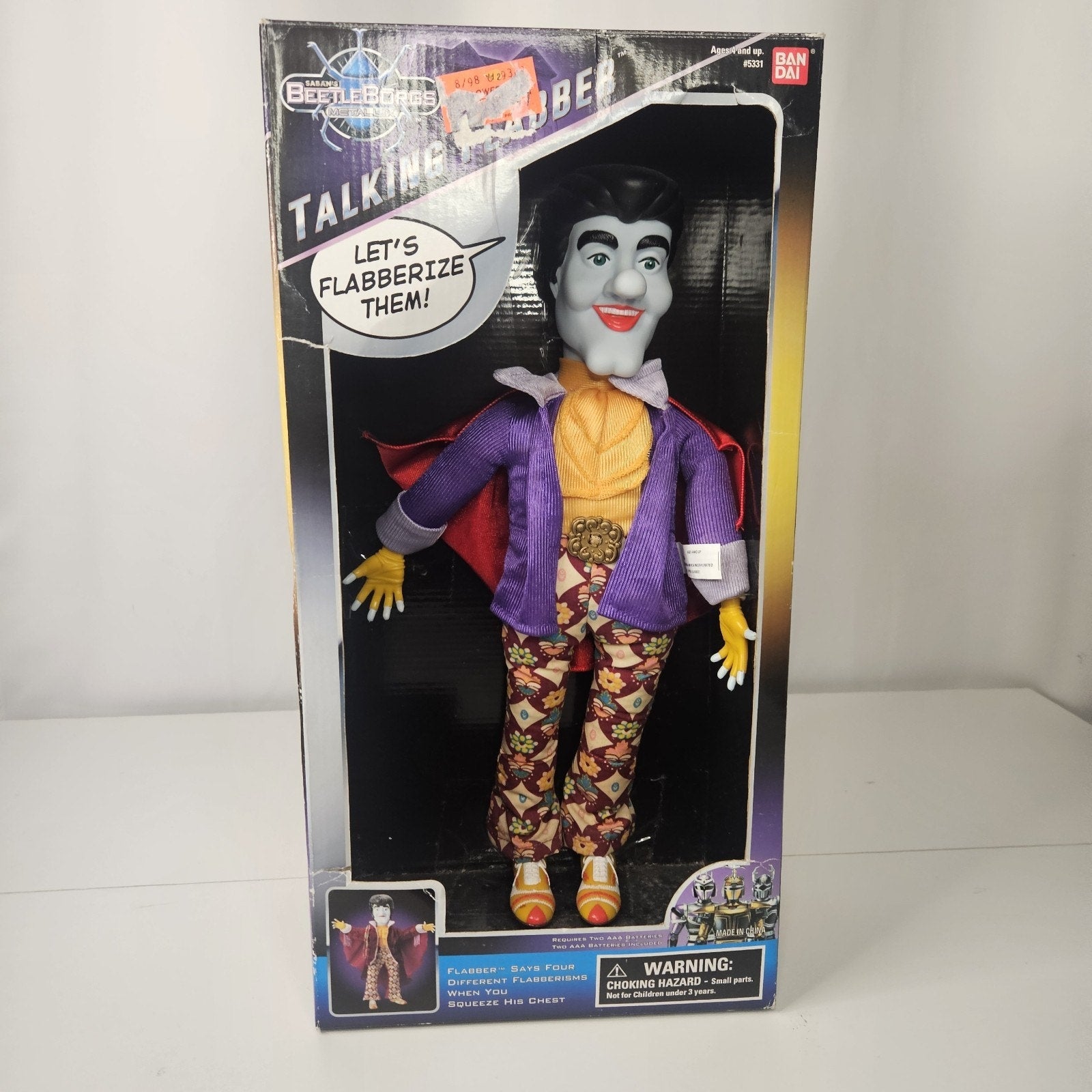 Vintage Bandai 1997 Beetleborgs 14" Talking Flabber ~ NEW In Original Box