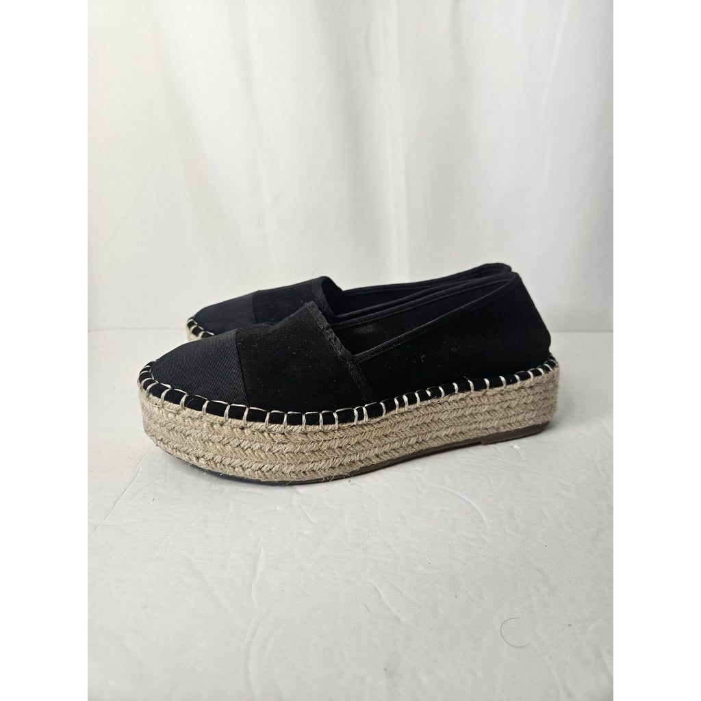 ASOS DESIGN Julee Flatform Espadrilles BLACK Women Size 8 Platform Sandals