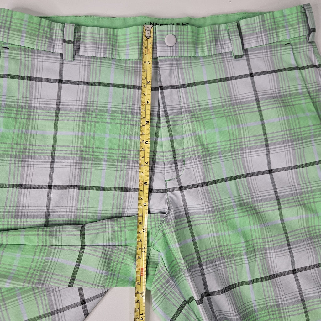 Nike Tour Performance Golf Shorts Lime Green Plaid Men’s Size 32 Nike Dry Fit