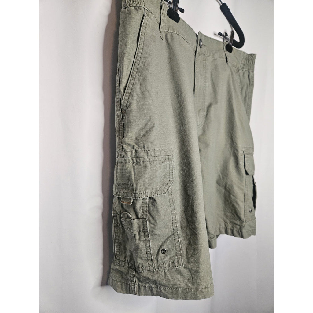 RedHead Shorts 38 Cargo Pocket Outdoor Hiking 9" Inseam Comfort Green Cotton