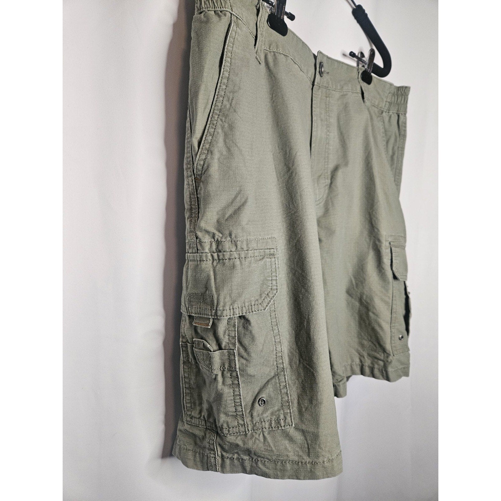 RedHead Shorts 38 Cargo Pocket Outdoor Hiking 9" Inseam Comfort Green Cotton