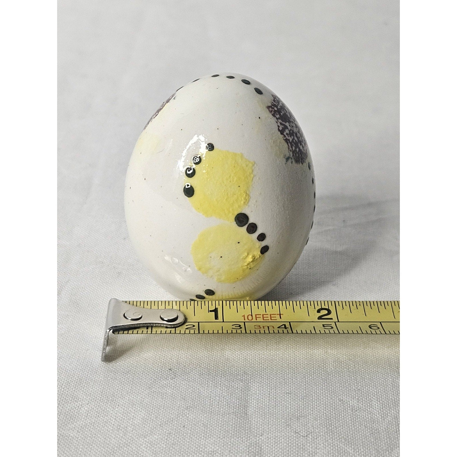 Vintage Painted Ceramic Eggs 2” Tall CCCC Colonial Candle Company 4 PC Set