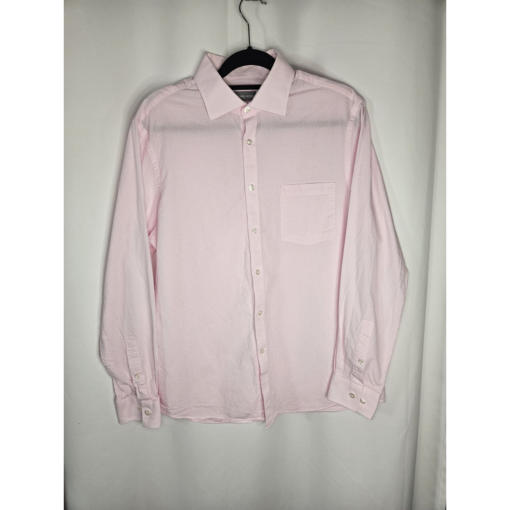 Michael Kors Pink Regular Fit Non-Iron Button Dress Shirt 16-16.5 34/35 Large