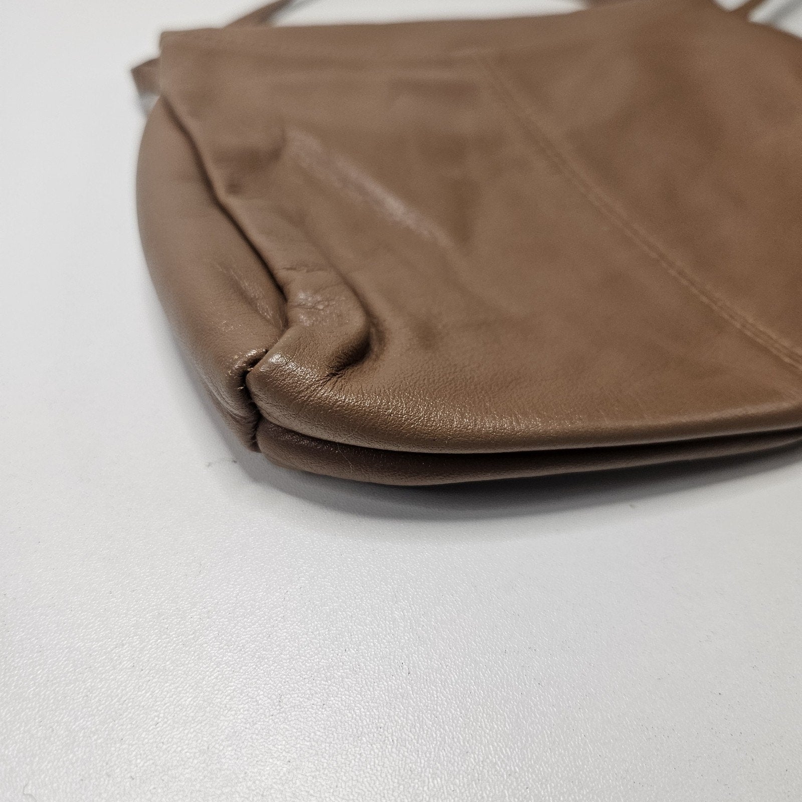 Vintage Small Leather Tan Mini Purse Flap Crossbody Strappy