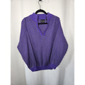 Vintage Hunter Glen Open Knit Sweater Large Purple Gray 1/4 Zip Lightweight