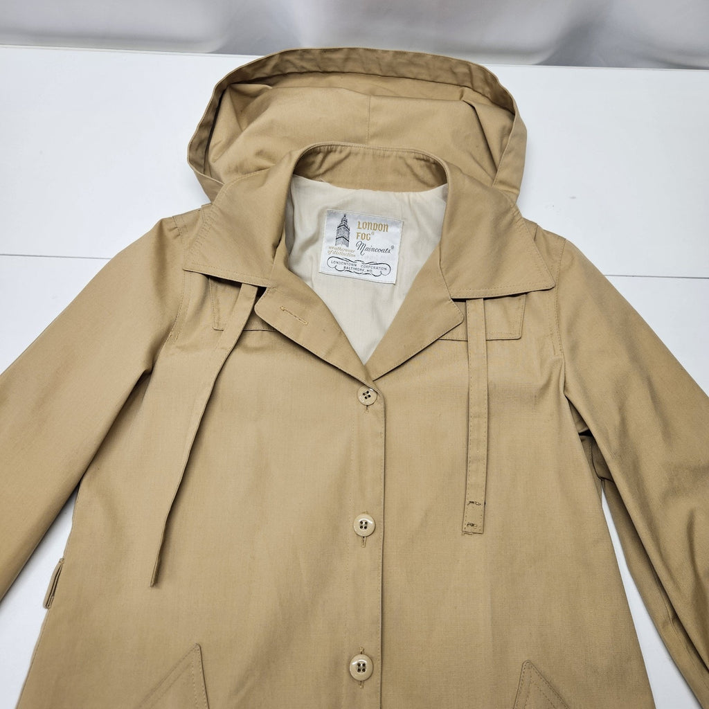 LONDON FOG 70s 80s Vintage Women's Khaki Long Trench Coat 8P Biggs Preppy Retro