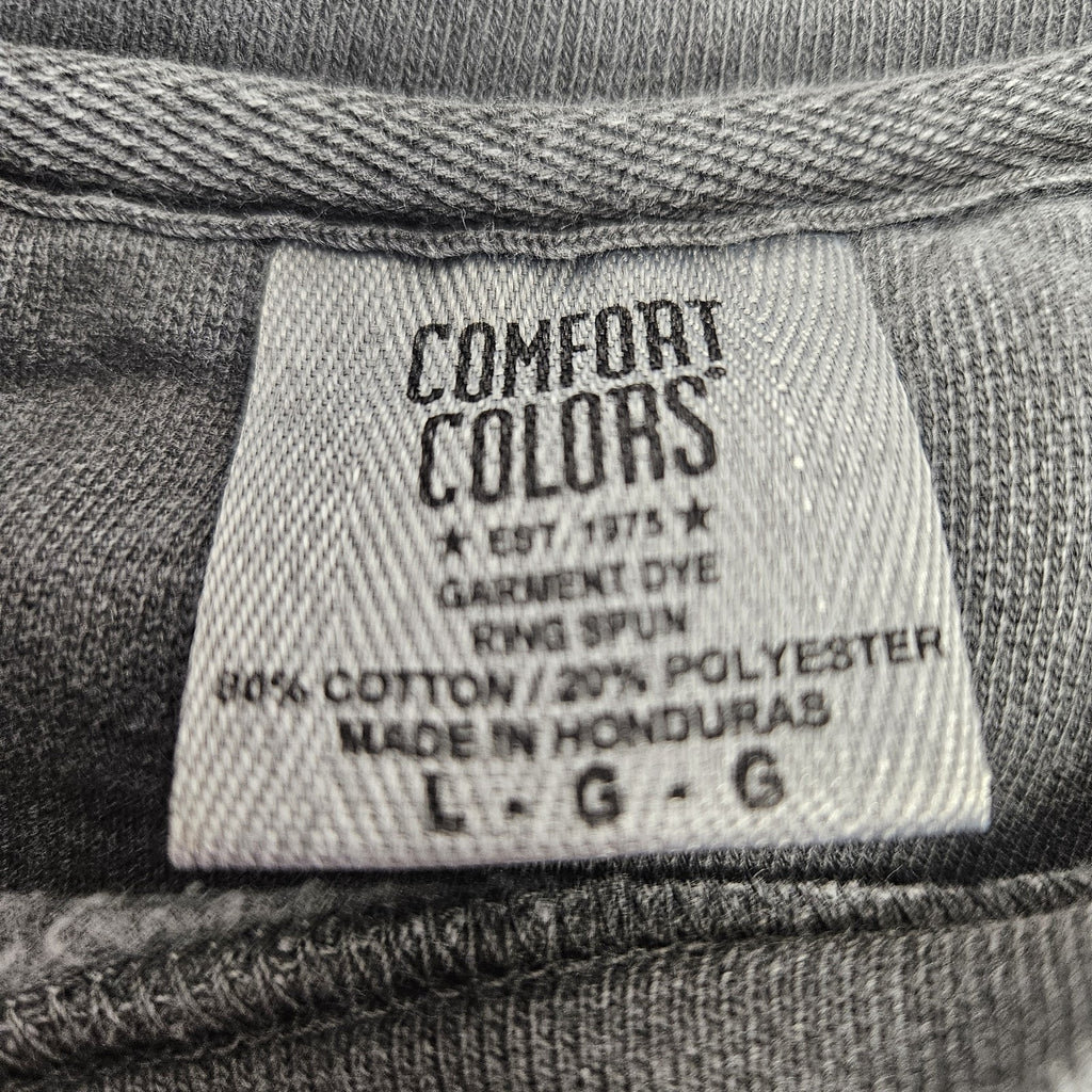 Comfort Colors Embroidered Q Sweatshirt Grey Size Large Crewneck
