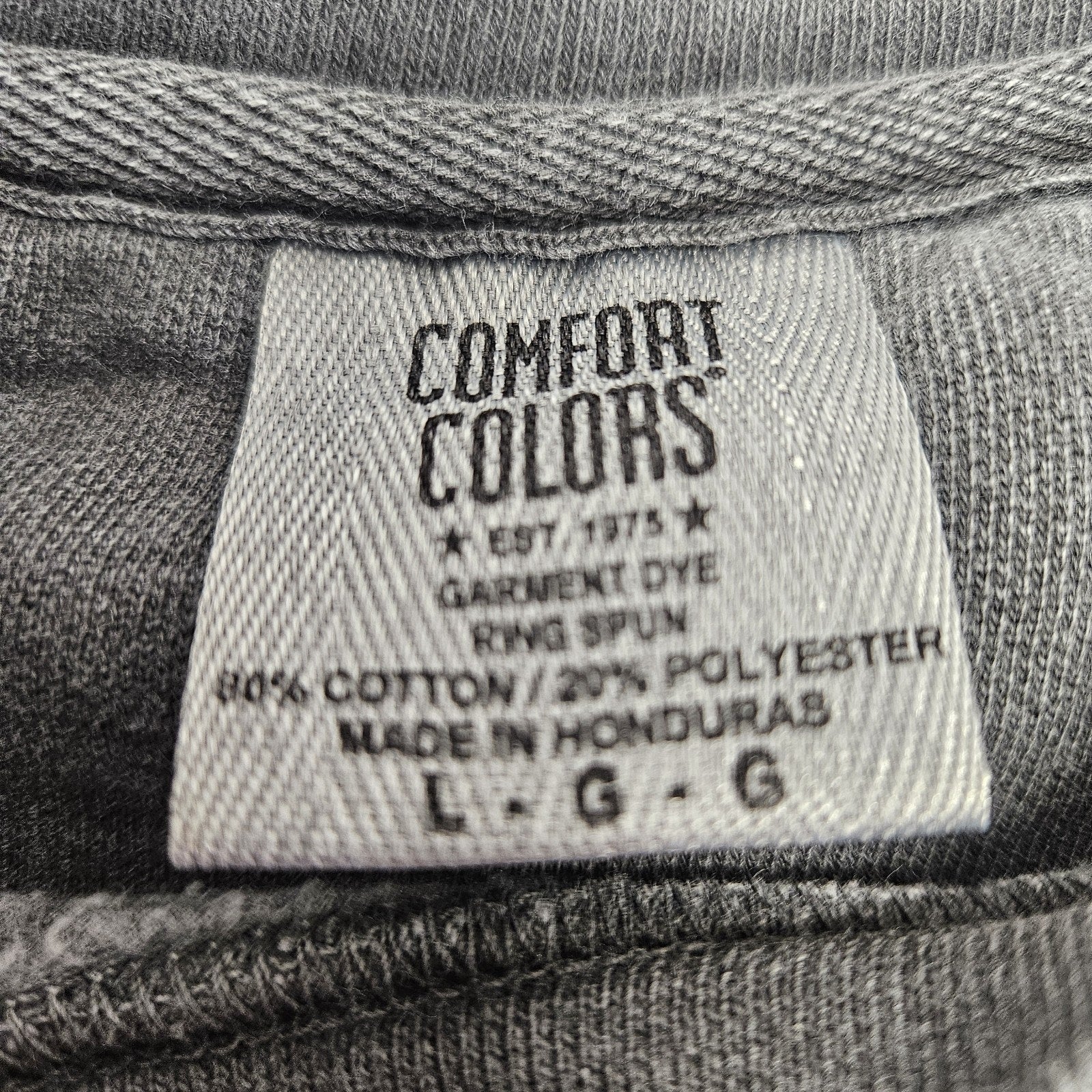 Comfort Colors Embroidered Q Sweatshirt Grey Size Large Crewneck