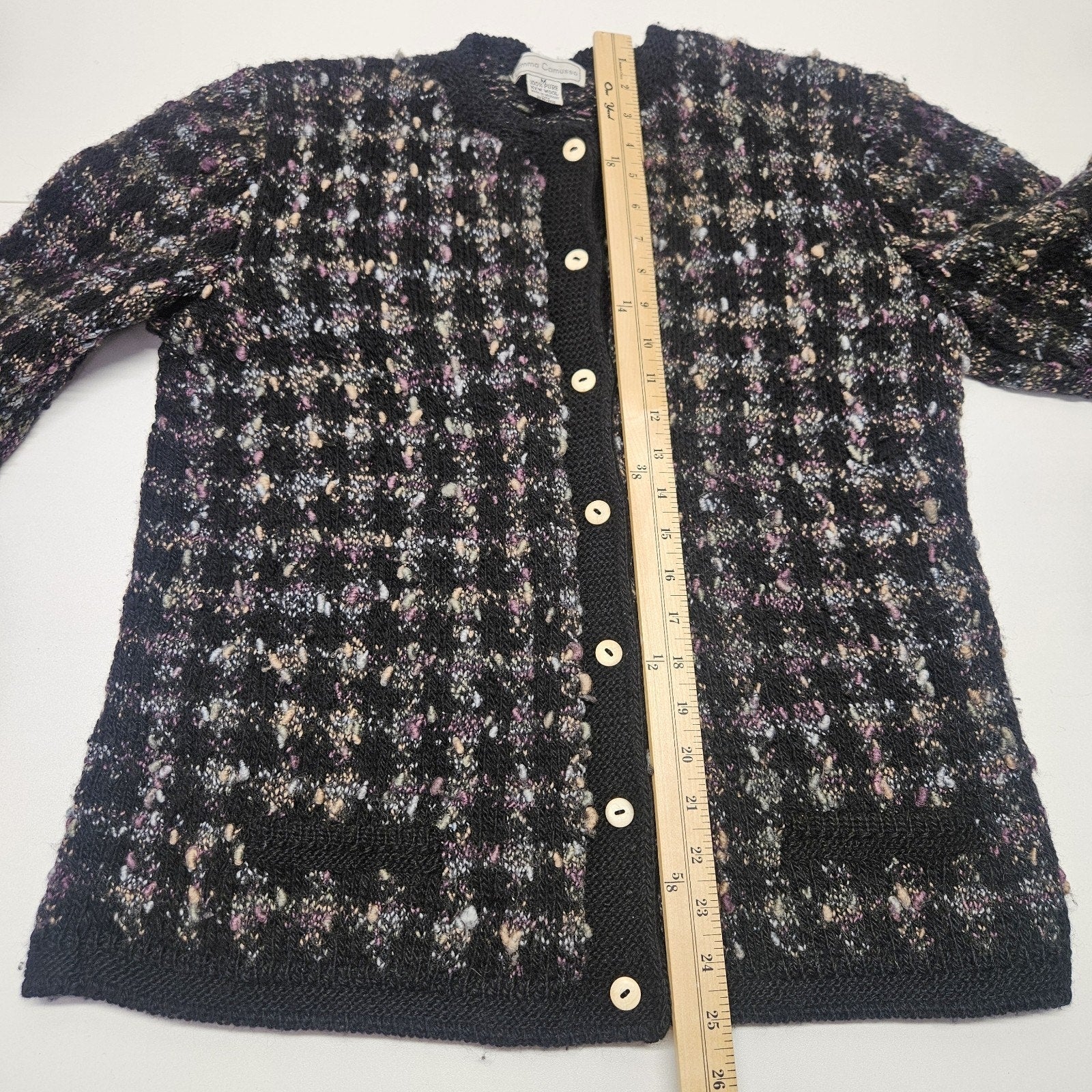Vtg South Wool Pure Virgin Wool Handknitted Cardigan Sweater Sz M Made Uruguay