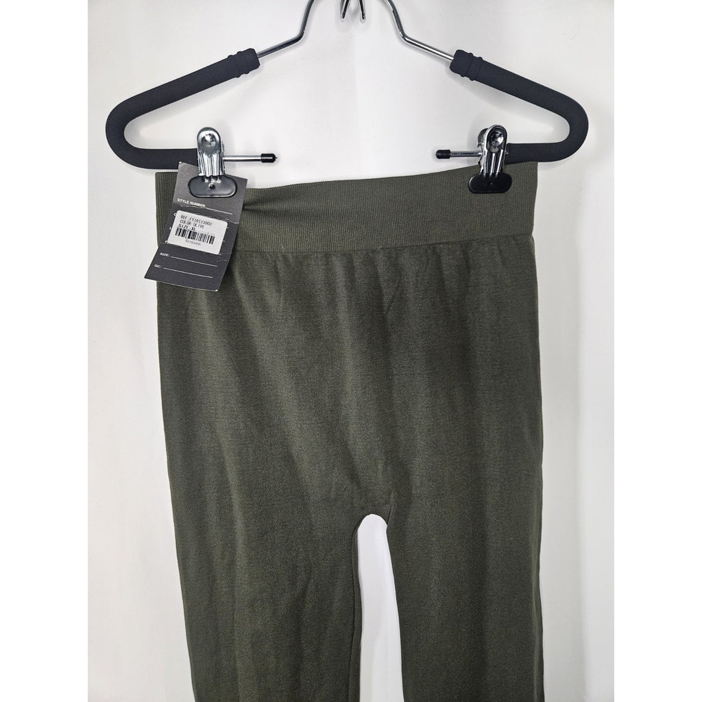 Reborn Leggings High Rise Crop Leggings Olive XL Cut Outs Stretch Seamless NWT