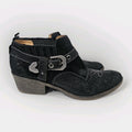 Naya Selma Leather Ankle Boots Womens 10.5 Black Slip On Buckle Accent Booties