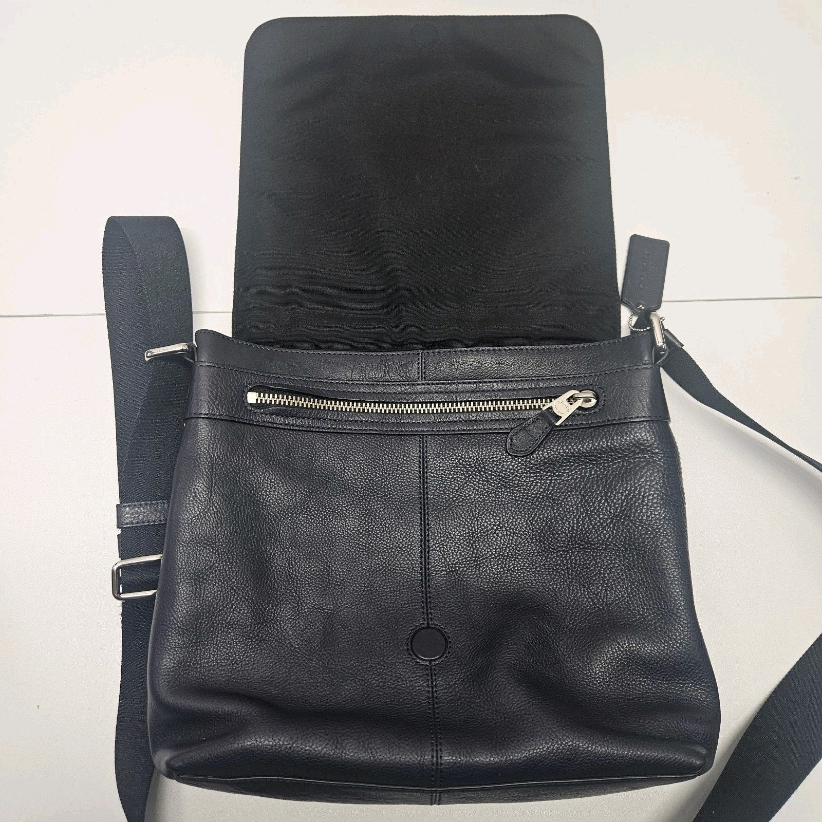 Coach Sullivan Small Messenger Sport Calf Leather Midnight/Denim F72108 $325
