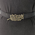 BCBG MAXAZRIA Womens Rhinestone Leaf Stretch Ajustable Waist Belt Size Small